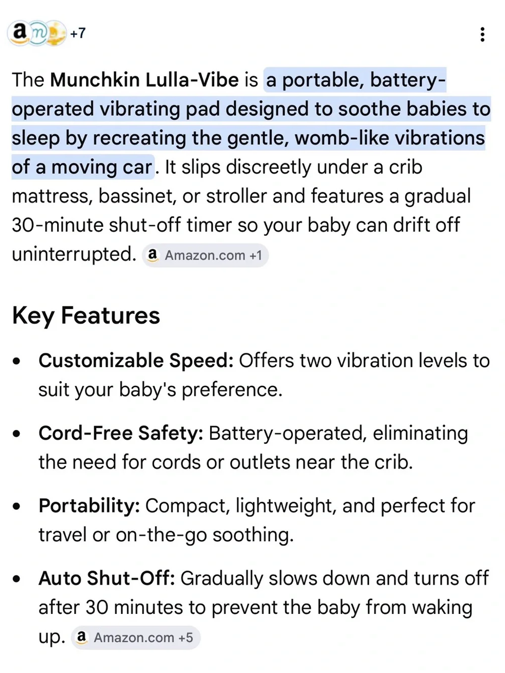 Munchkin Lulla-vibe Portable Vibrating Pad - Picture 3 of 3